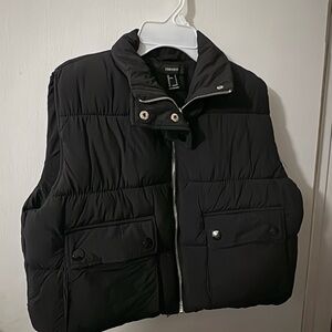 Forever 21 Black Puffer Vest